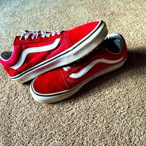 Vans Red and White Shoes